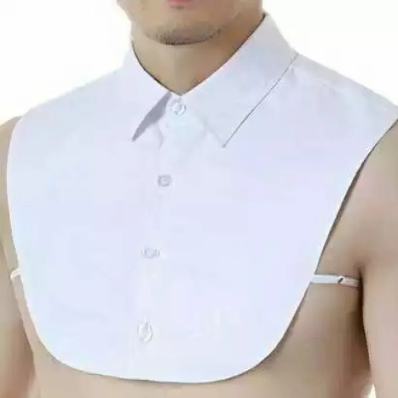 Men Shirts Fake Collar Business Wear Solid Color All-match Spring and Summer Cotton Formal Wear men shirts fake collar