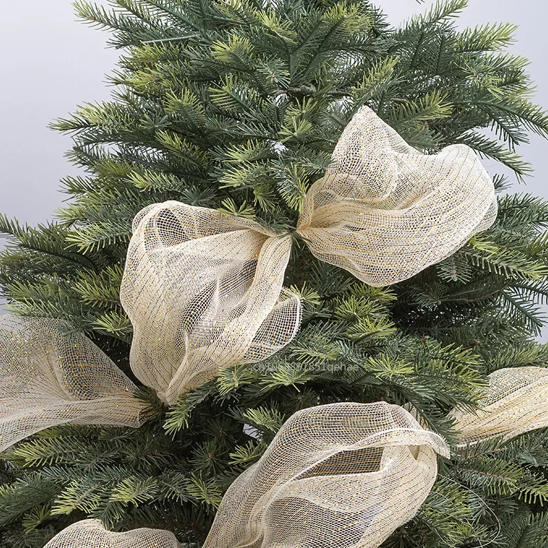 Christmas Decor Mesh Ribbon for Wreaths Making Supplies Christmas Tree Decorative For Home 2025 Xmas Gifts DIY New Year Navidad