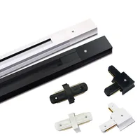 LED track light rail 0.5M 1M black white aluminum 2-wire system track light universal track for spotlight 1