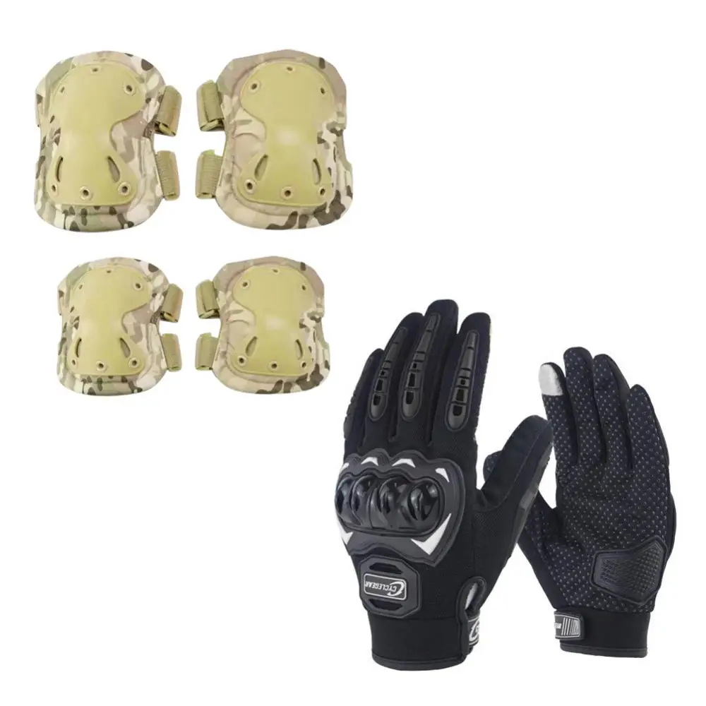 

Full Finger Gloves Outdoor Sports Tactical Elbow Pads Motorcycle Four Piece Set Knight Sports And Entertainment Knee Brace