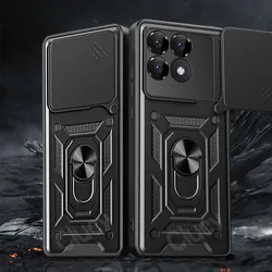Shockproof Armor Case with Car Holder and Camera Lens Protection for Poco F6 Pro(5G) (Blcak)