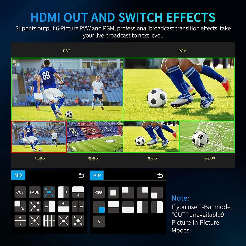 L2 PLUS Multi-machine Live Production Video Switcher 4x HDMI Input PTZ Control C