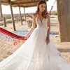 Customized A Line BOHO Women Wedding Dresses Tulle Spaghetti Straps Bridal Gowns Formal Vestido De Noiva robe de mariée 1