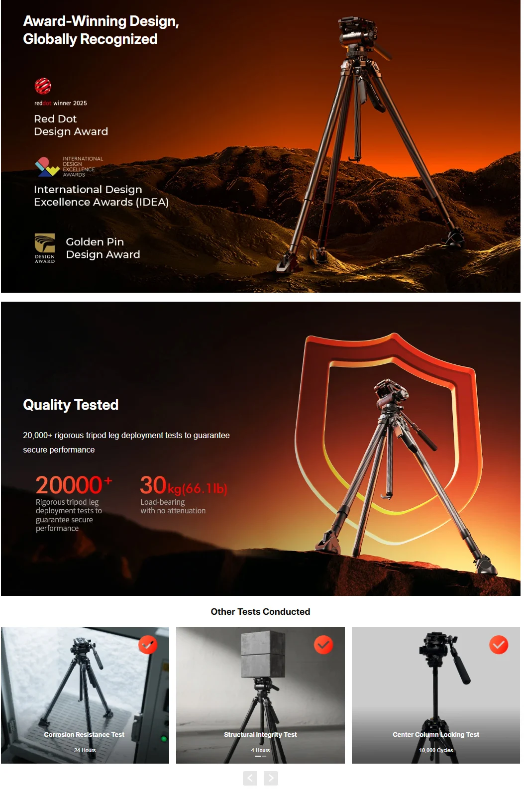 x Potato Jet TRIBEX CARBON II Tripod Kit Video Head Included One-Squeeze Height