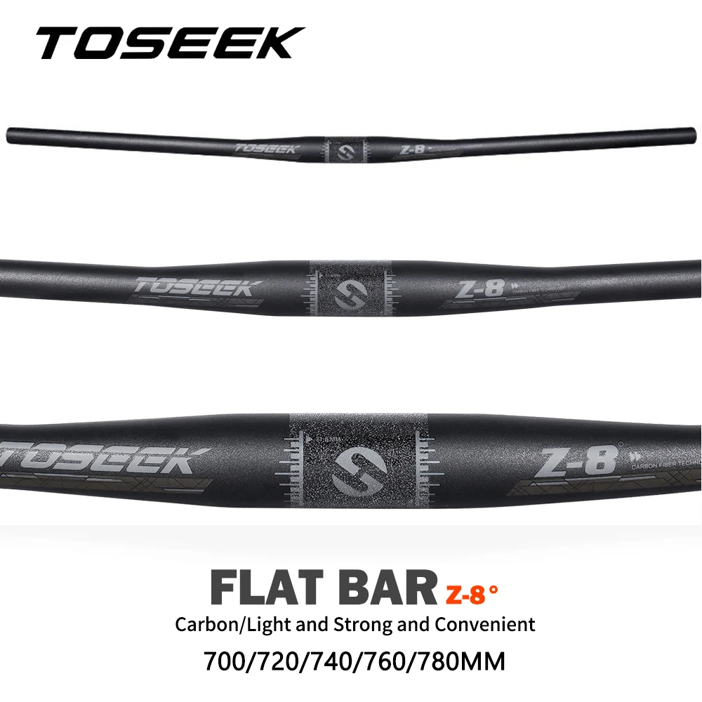 TOSEEK Full Carbon MTB Handlebar 31.8MM Mountain Bike Handlebar 700/720/740/760/780MM Carbon Mountain Bicycle Flat Bar