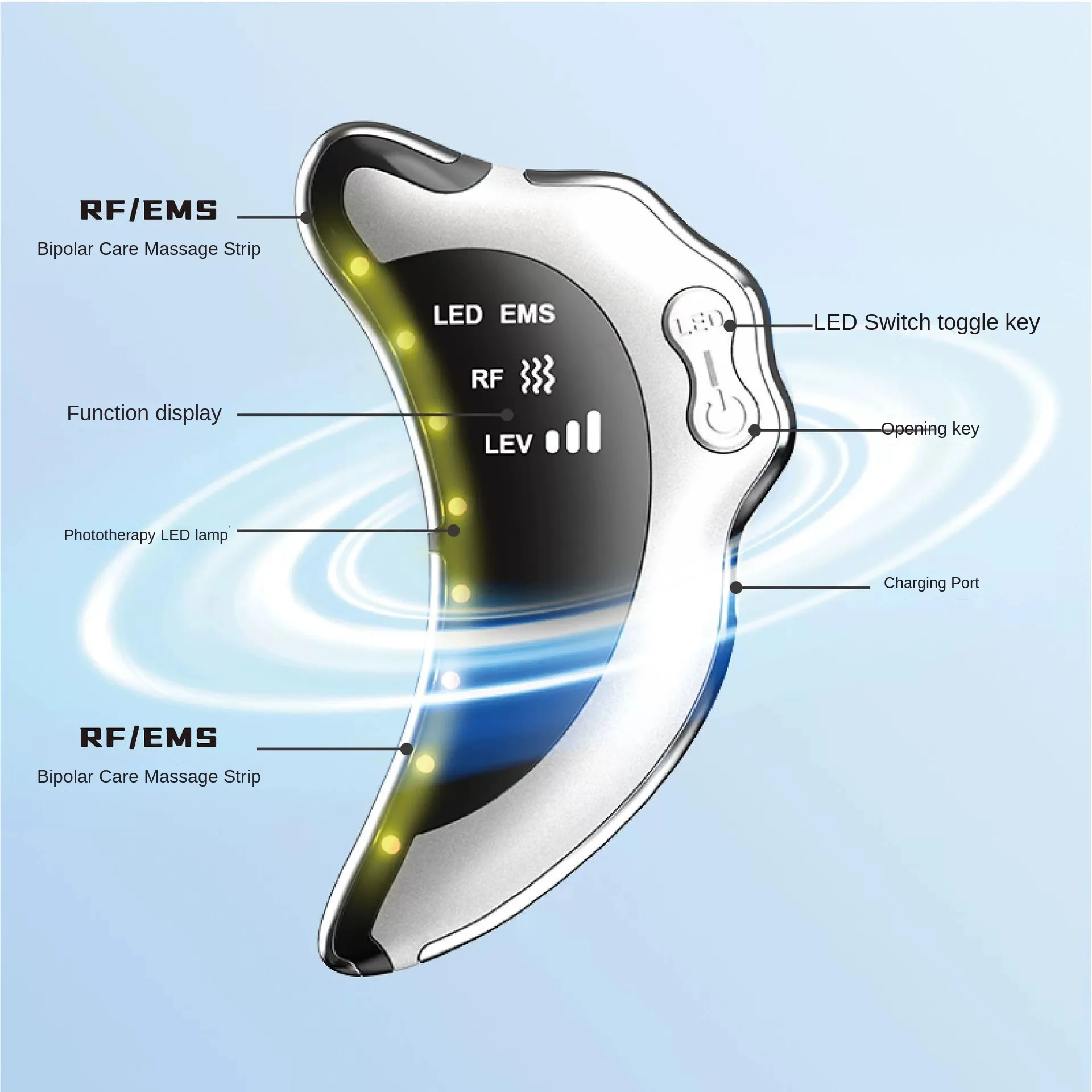 Electric Scraping Board Lifting And Firming Beauty Scraping Instrument Facial Massage Tool Female For Home Use