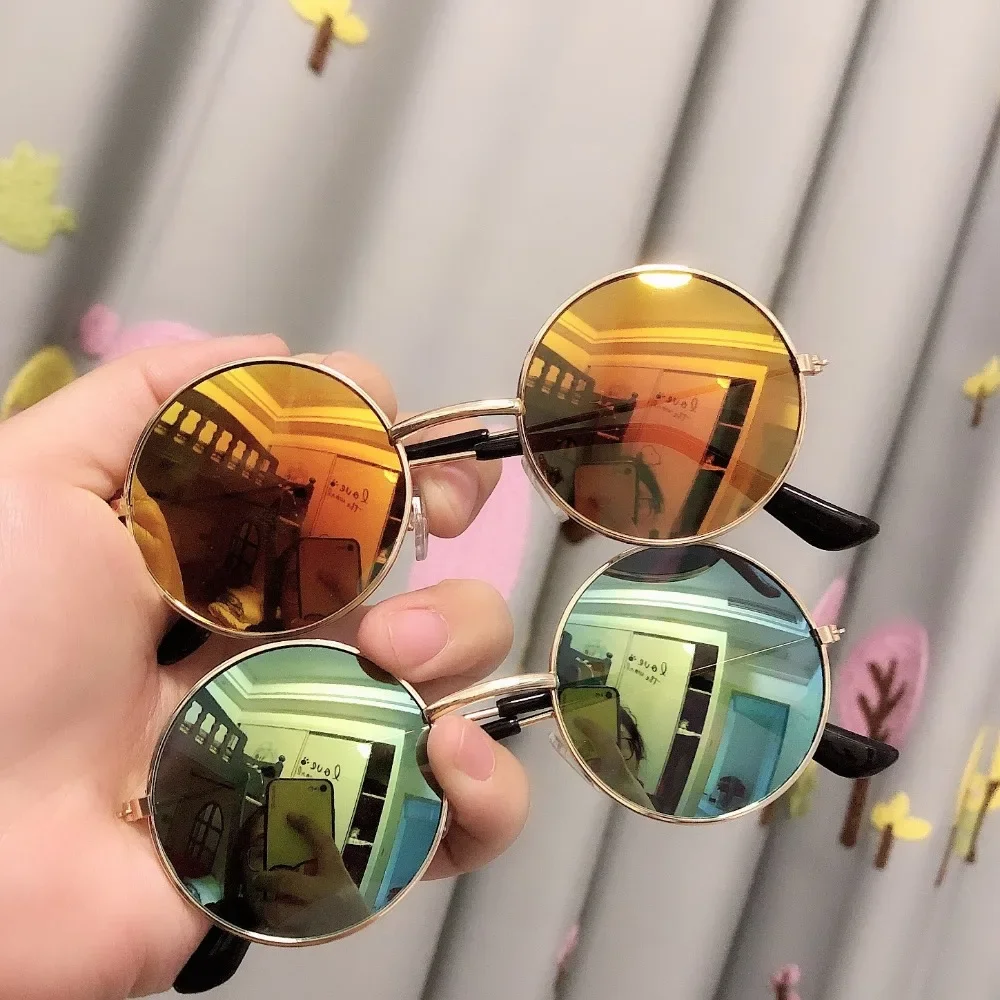 Kids Sunglasses Children Sunglasses Colorful Reflective Mirror Classic Retro Cute Round Eyewear UV400 Boys Girls