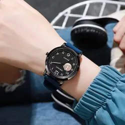 75% Sale ! Men Quartz Watch Round Dial Formal Business Style Silicone Strap Accurate Time Wristwatch Commute Timepiece