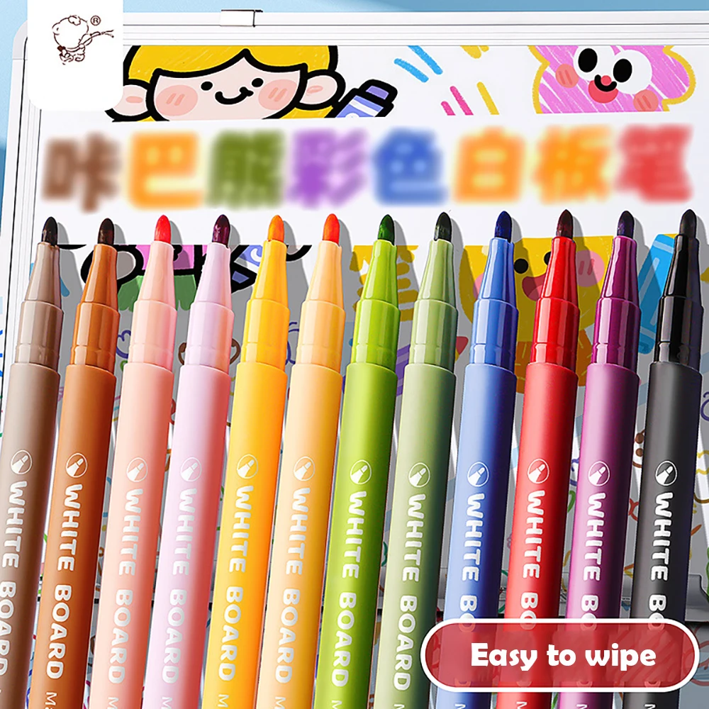 컬러 화이트보드 펜은 지울 수 있고, 수성 칠판 그림판 필기용 펜은 쉽게 지워집니다.