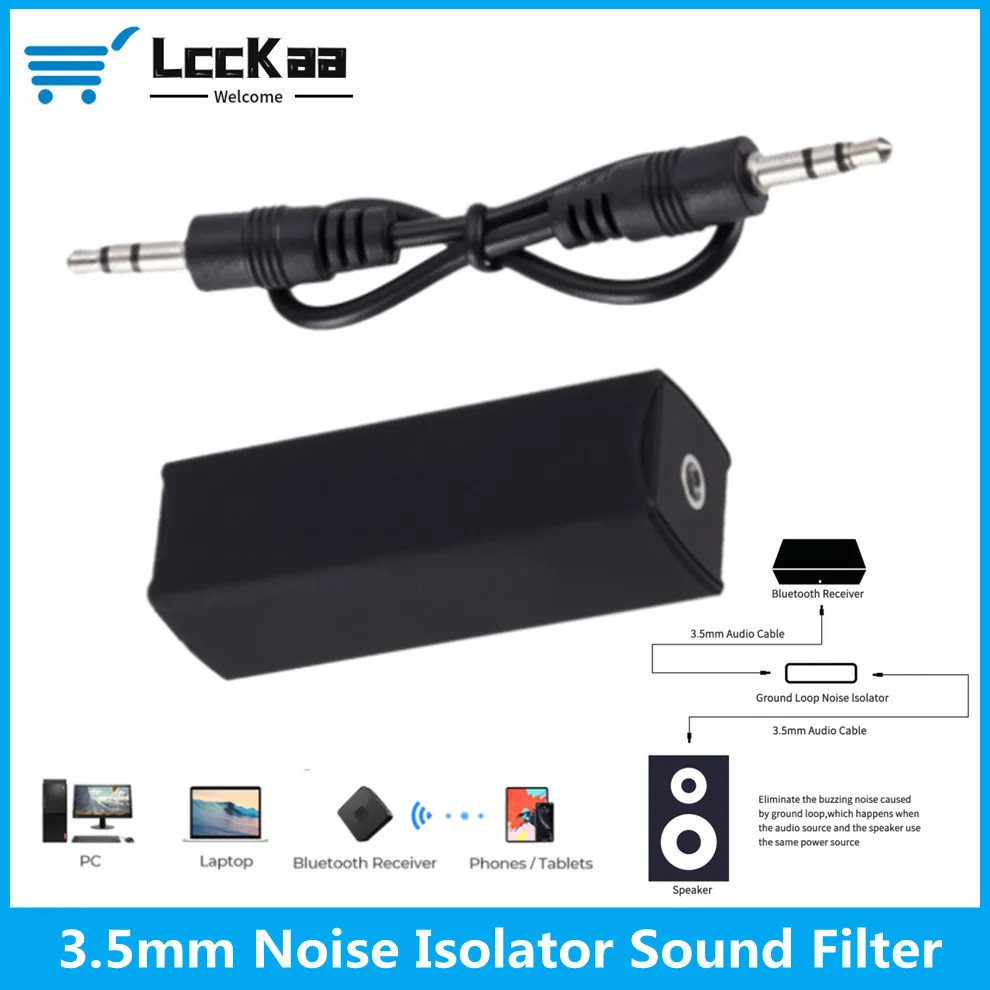 

Portable Noise Isolator Ground Loop With 3.5mm Cable Anti-interference Safe Accessories Clear Sound Car Audio Aux Home Stereo