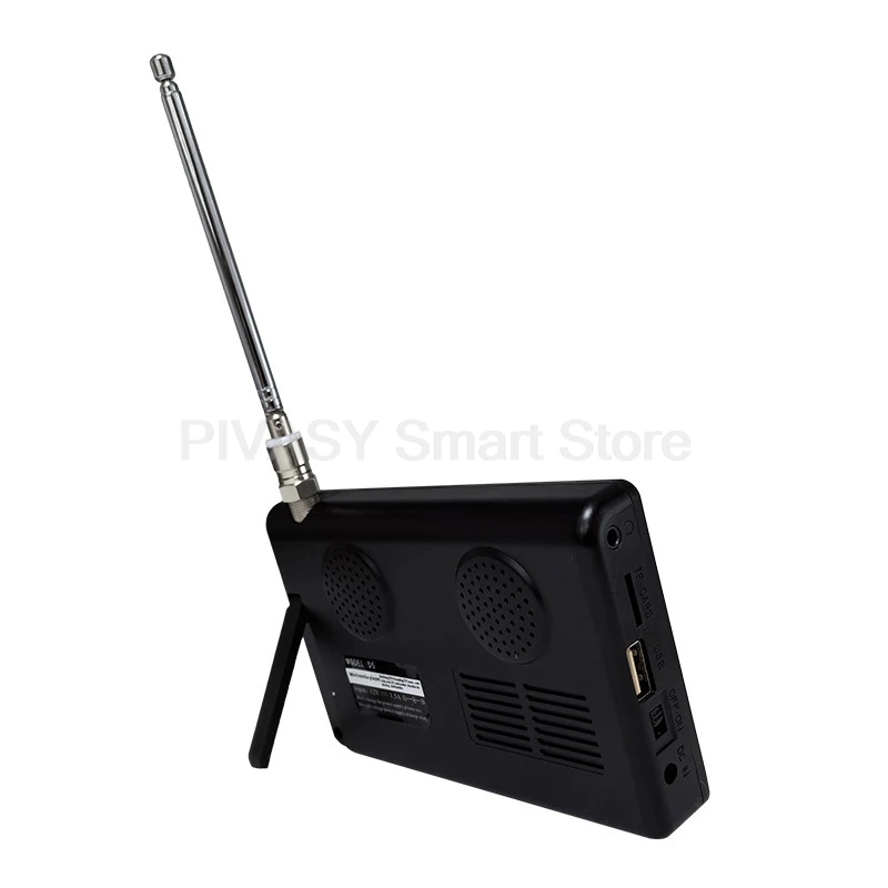 5 Inch Portable Car Mini TV Monitor Screen Movable Small Digital Television Inbuilt Battery Music House Outdoor Wireless Mobile