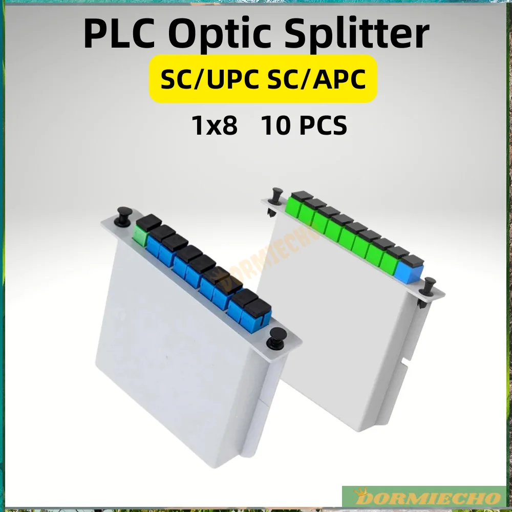 

High Warranty PLC Fiber Optical Box Splitter 1X8 SC APC or 1X8 SC UPC 10Pcs/Pack Waveguide Type Optical Splitter Cassette FTTH