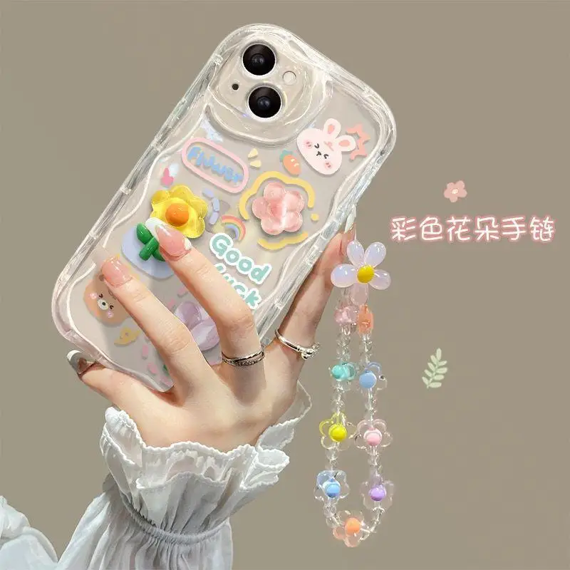 Clear 3D Bear Hanging Phone Case