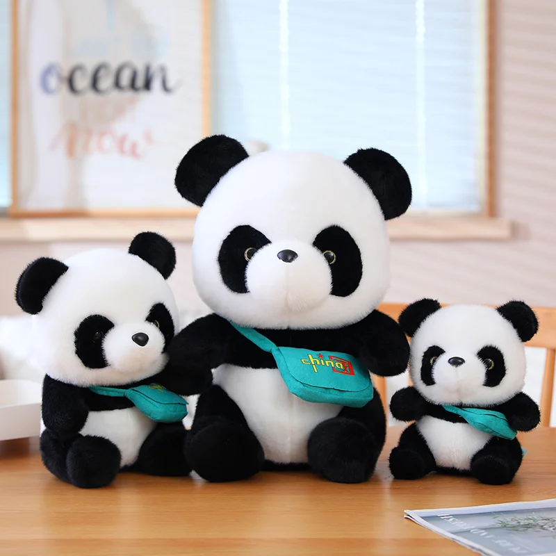 24/30/40cm Kawaii Panda Plush Toy Cute Panda with Shoulder Bag Plushies Doll Anime Lovely Soft Kids Toys for Girls Home Decor