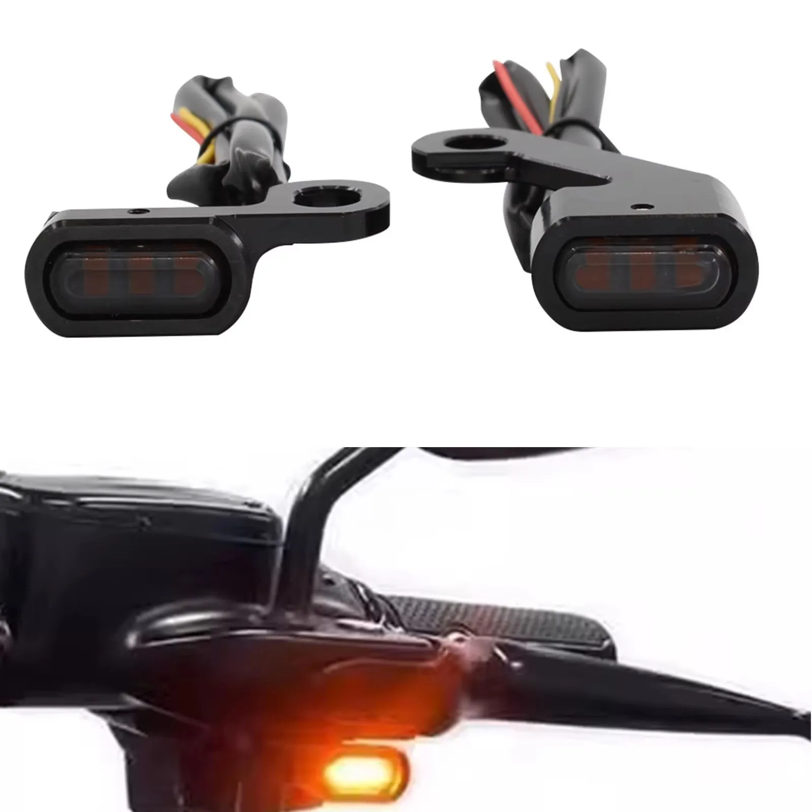 For Harley Softail 2000-2014 Dyna 1999-2017 Sportster 1993-2003 Motorcycle LED Front Turn Signal Light Mini Indicator Lamp