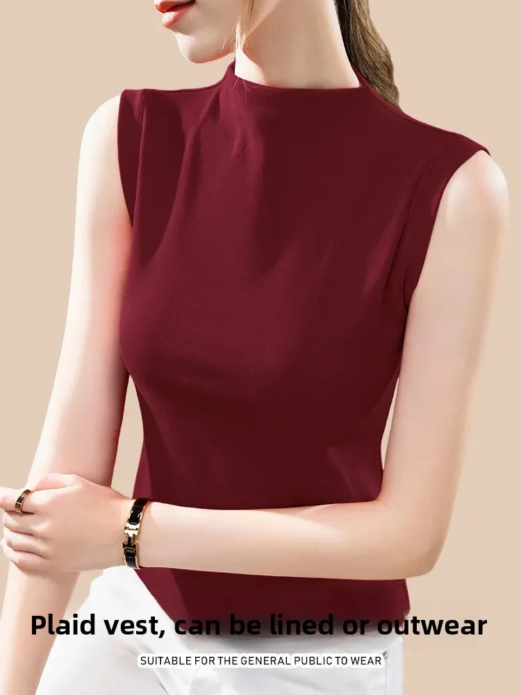 Women's Sleeveless Turtleneck Top View
