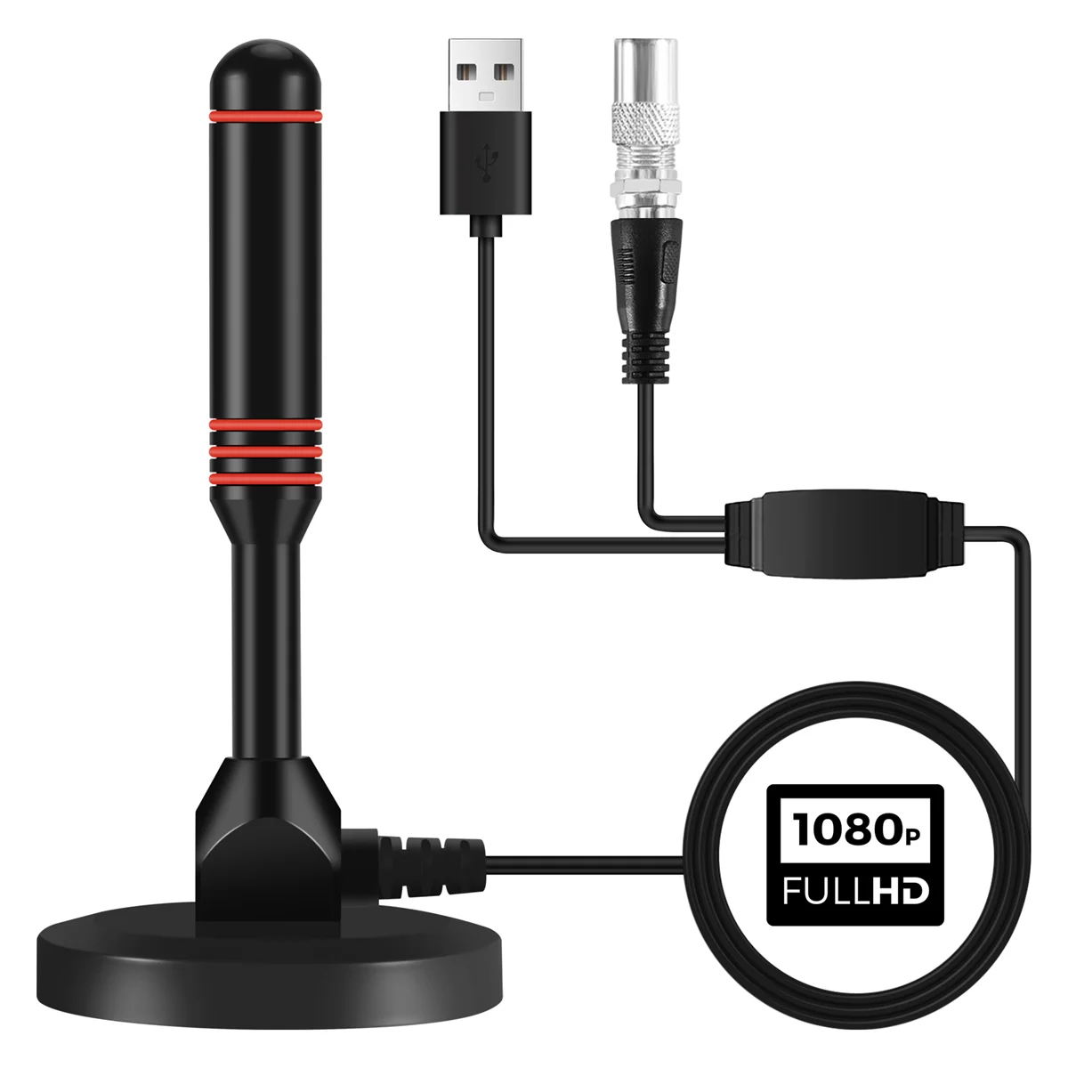 Digital TV Antenna Indoor HDTV Antenna with Smart Signal Digital TV 1080P 4K Channels 130 Miles Signal Range