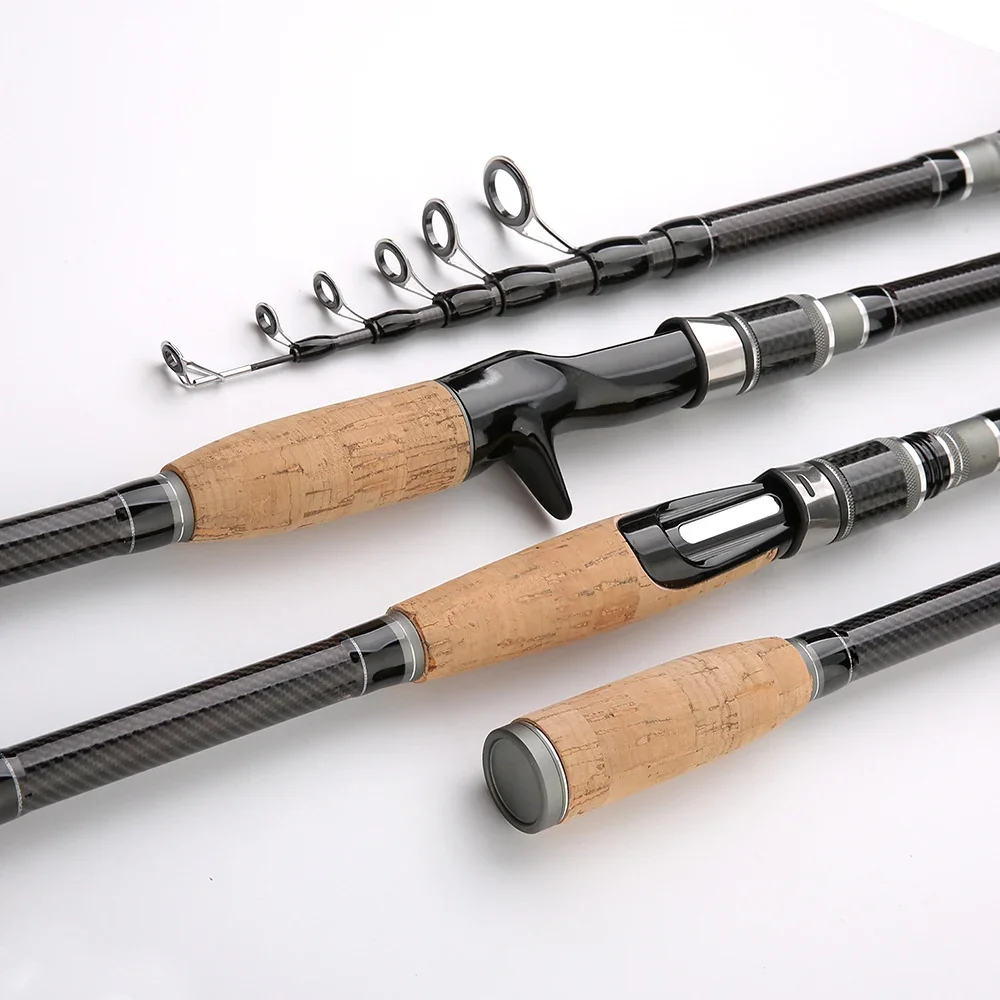 Ultra-short Portable Spinning Rods Telescopic Fishing Lure Rod 1.8m 2.1m  2.4m Fast Action Ultra Light 5-20g MH Fishing Gear