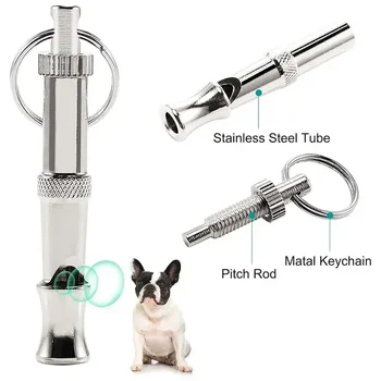 1/2Pcs Dog Whistle To Stop Barking, Adjustable Sound Pitch Dog Whistle With Keychain, Professional Recall Pet Puppy Cat Dog 2
