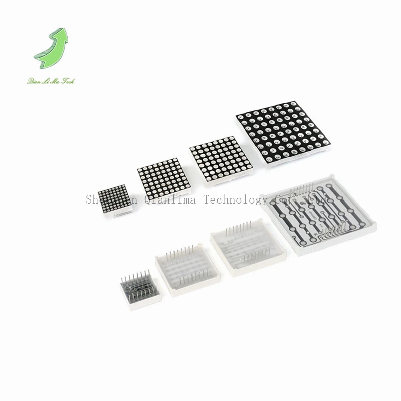 LED 도트 매트릭스 디스플레이, 일반적인 포지티브 레드, 브라이트 16 핀, 8x8, 1.9mm, 3.0mm, 3.75mm, 5.0mm, 10 개