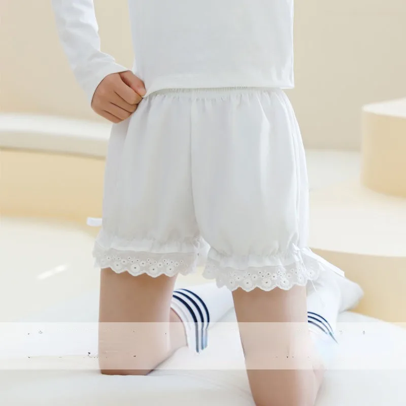 여아 안전 짧은 바지 어린이 속옷 레깅스, 여아 복서 브리프, 빈 반바지 방지, 모달 레이스 비치 바지, 여름