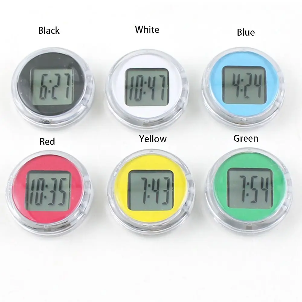 1Pc Mini Waterproof Motorcycle Bike Sticky Digital Display Clock Watch Motorcycle Decoration Auto Car Interior Accessories digital display clock