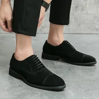 2025New Male Lace-Up Pointed Toe Oxfords Shoes Casual Leather Flat Designer Club Shoes Classic Comfy Wedding Dress Business Shoe 1