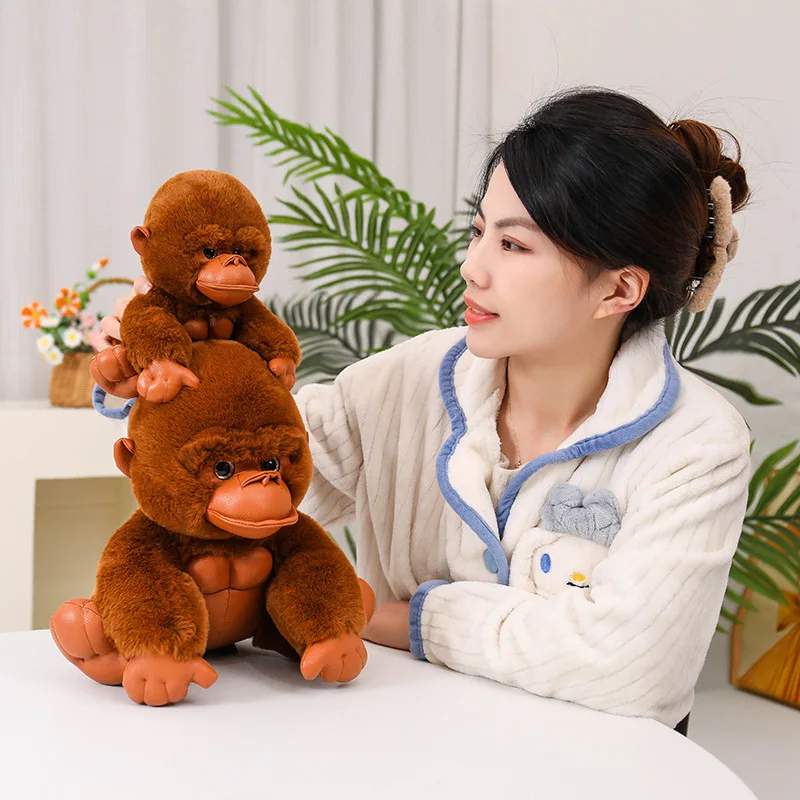 봉제 인형 원숭이 고릴라 인형, 야생 동물원 동물, 푹신하고 부드러운 컬러 봉제 인형, 생일 선물 장식, 새로운 스타일