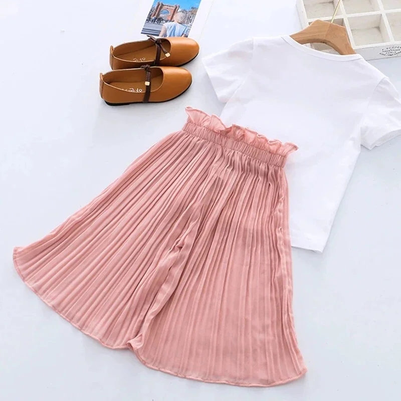 Fashion Toddler Baby Clothes Short Sleeve Costume Baby Girl Clothes Kids Outfit Suit Kids Girls Set 2-10 Years