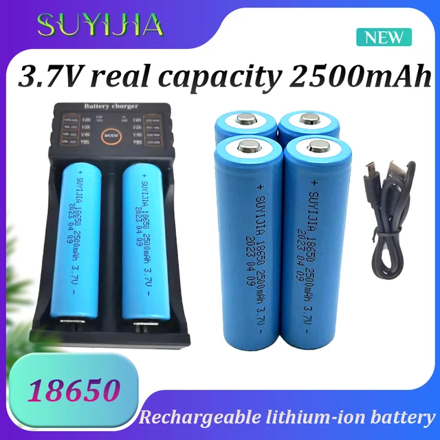 Batería recargable de iones de litio, capacidad Real de 2000mAh, 3,7 V,  18650, linterna de luz fuerte, batería de repuesto para juguetes  electrónicos - AliExpress