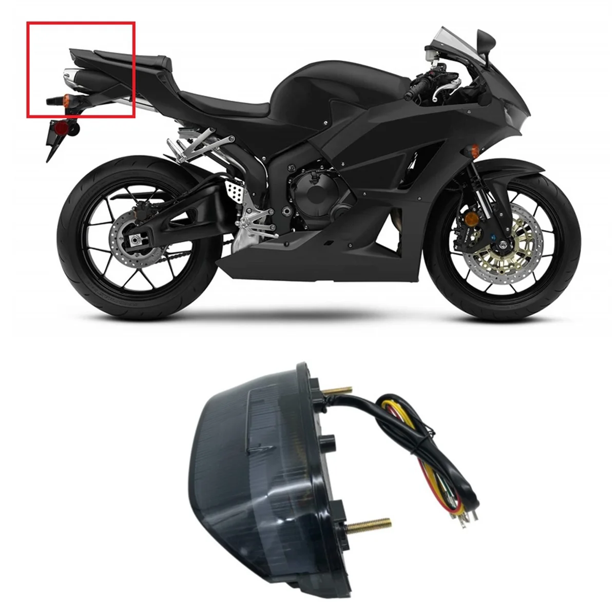 Motorcycle Rear Tail Light Brake Turn Signals Integrated LED Light for CBR600RR F5 2013- Accessories-Black