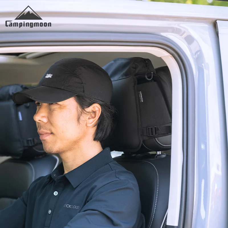 캠핑문 저렴한 블랙 BK-PL 다기능 차량용 헤드레스트 가방 (안경 포켓 및 내장 수납 정리함 포함)