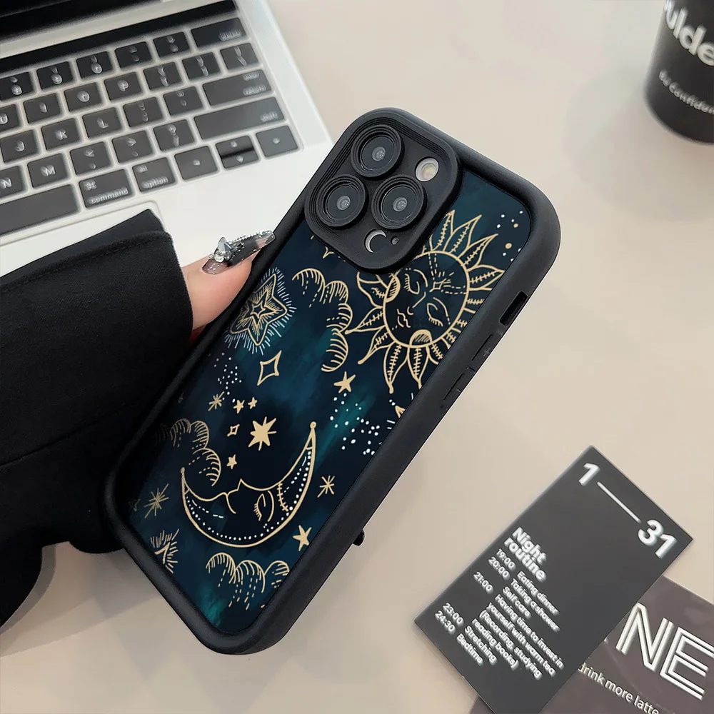 Celestial Design Printed Case Cover with Moon and Sun Elements