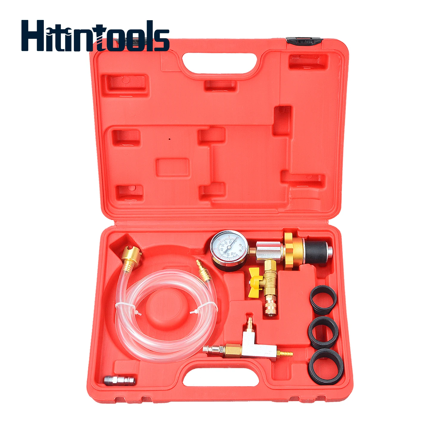 

Automotive Vacuum Cooling System Radiator Coolant Refill Purging Tool Gauge Kit