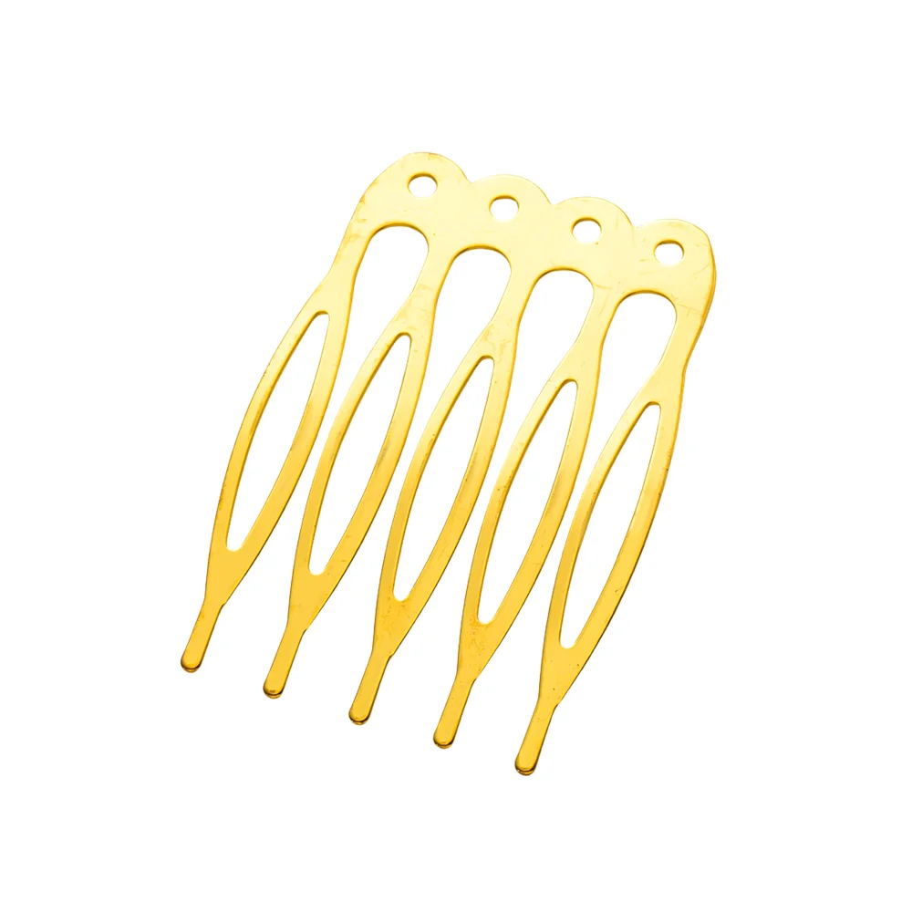 10pcs 5 Zähne Metall Haarkamm Gold Haars pangen Klaue Haarnadeln Clips für DIY Frauen Hochzeit Haar liefert Schmuck herstellung Komponenten – Detail 2