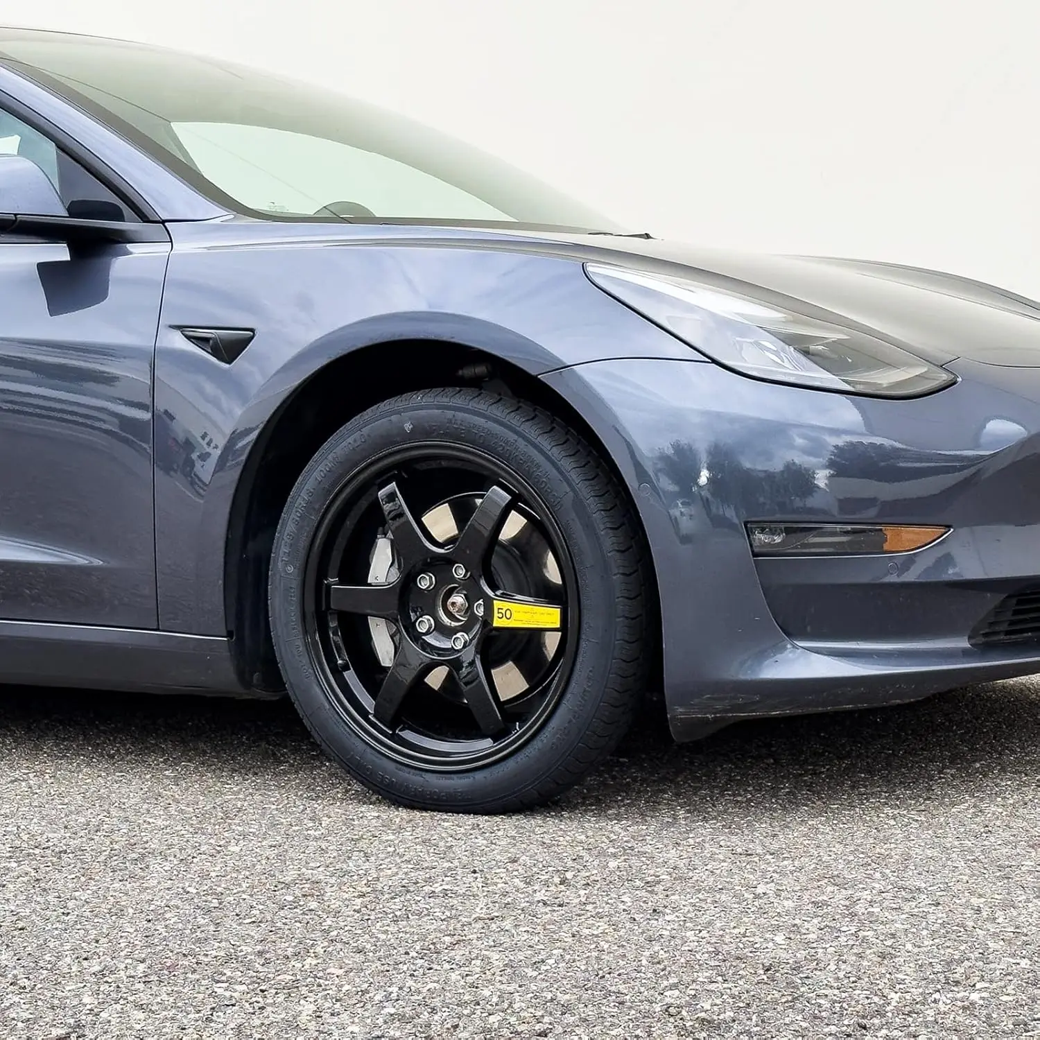 Complete Spare Wheel and Tire-Compatible with + Tesla Model 3 Long Range & RWD Trims-Includes 18x4 Rim, 125/80R18 Tire