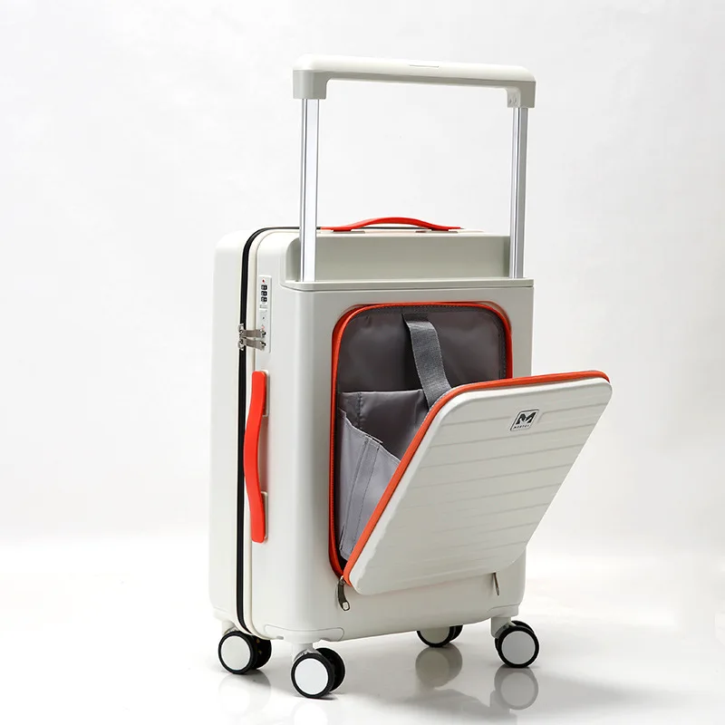 Spinner Luggage Travel Suitcase Back Open Cover Rolling Luggage With Wheels Carry on Luggage Boarding Box Fashion Trolley Bag
