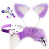 4pcs Sex Toys for Women Cute Fox Tail Anal Plug Cat Ears Headbands Set Nipple Clip Neck Collar Erotic Cosplay For Couples 1
