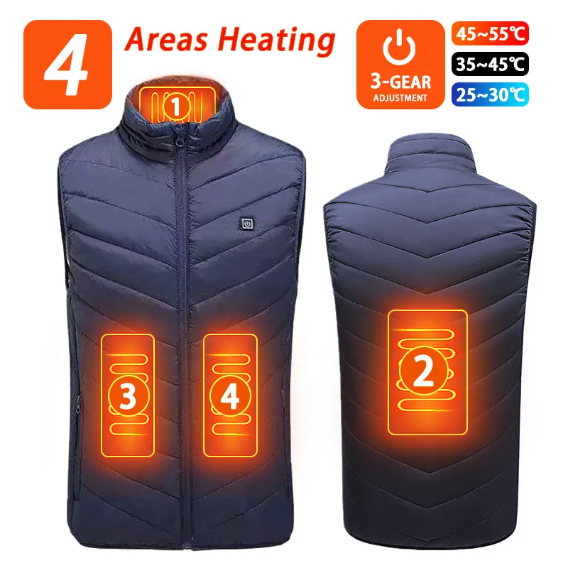 thumbnail image 1 of 21 ZONAS DE CALEFACCIÓN Chaleco calefaccionado unisex para hombre y mujer, chaqueta calefactable de invierno con USB, chaleco térmico con calefacción automática, chaqueta calefactora para exteriores, 1 of 5