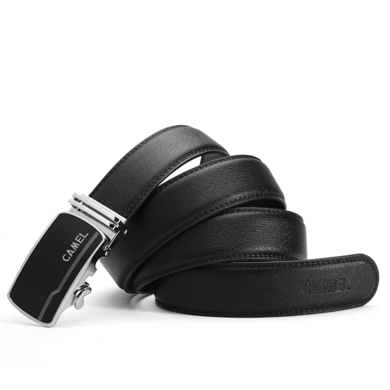 GOLDEN CAMEL Leather Men's Belts Fashion Brand Luxury Casual Belt Man Black Automatic Buckle Belt for Men Business 110-130cm