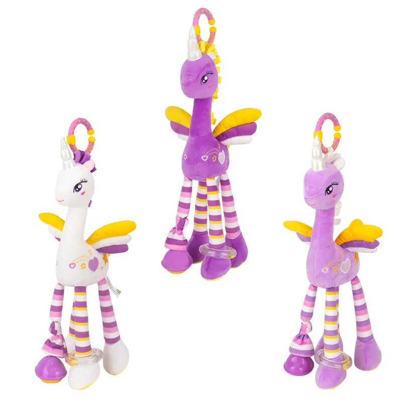 

Baby Rattles Hanging Toys Soft Plush Animals Zebra Infant Crib Stroller Car Seat Hanging Dolls for Babies Newborn Sensory Toys