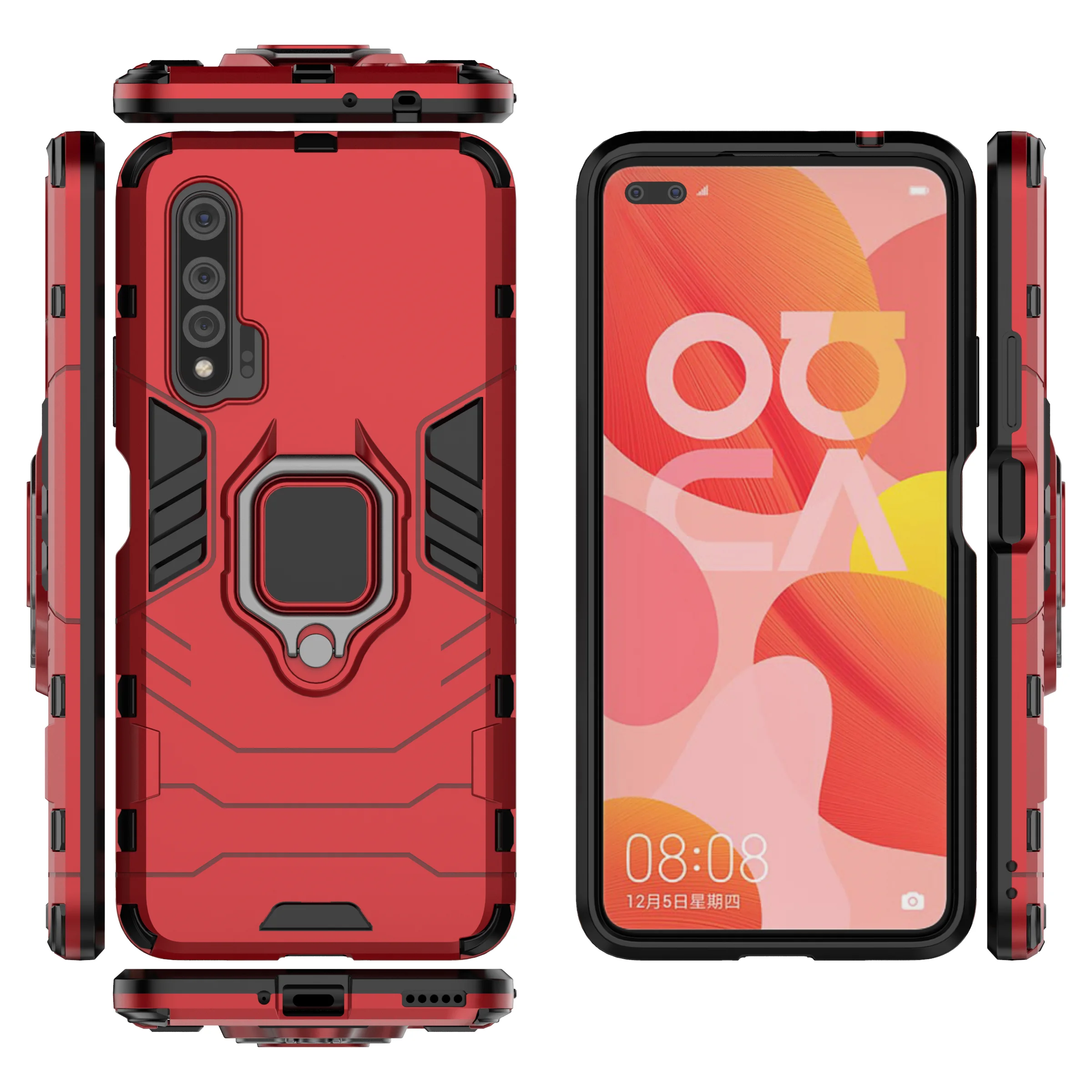 Ultimate Armor Shockproof Phone Case with Metal Ring Stand and Bumper Protection