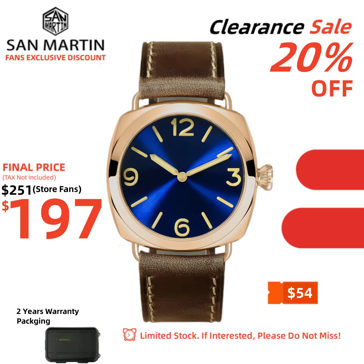 San Martin Bronze Relógios Negócios Simples Homens Relógio Mecânico Horween Leather Strap Relojes Luminous 200m Impermeável SN0041