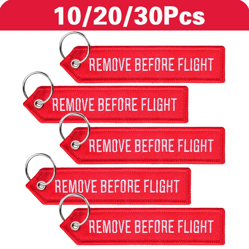 Key Chains Car Pendant Key Chain Stitch Keychains 10-30Pcs Remove Before Flight Chaveiro Key Chain Red Key Fobs