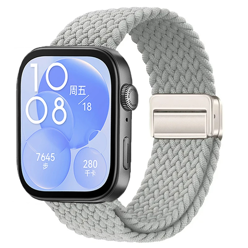 Breathable Magnetic Adjustable Woven Nylon Watch Strap Replacement Band