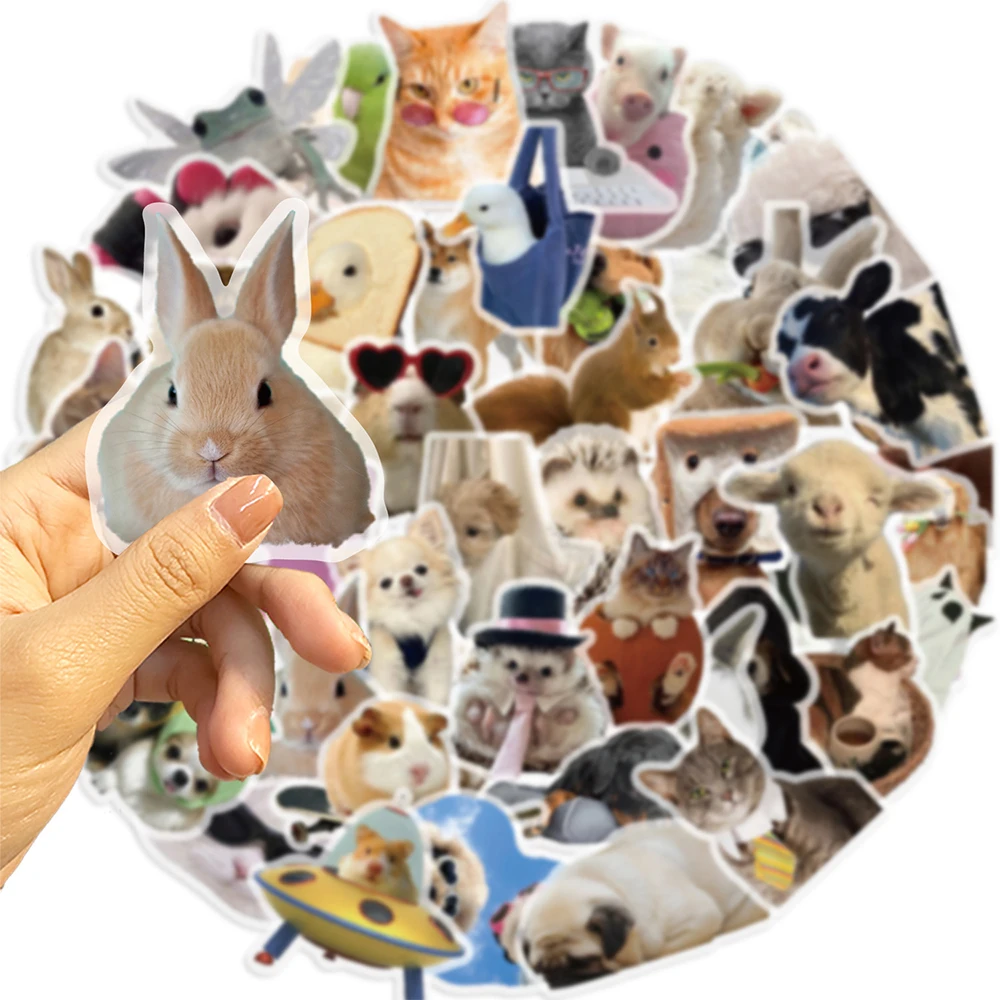 Cartoon Stickers Cartoon Sticker 10/30/50PCS Cartoon Cats Dogs Meme Transparent Sticker DIY Phone Laptop Luggage Skateboard Graffiti Decals Fun for Gift
