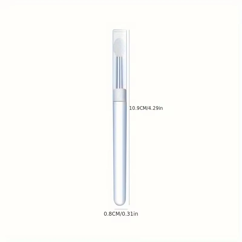 ZZ06 Nail Arts Silicone Applicator Sticks Reusable Chrome Glitter Applying Manicure Tool Easy-Daub Pigment Silicone Nail Brush 4