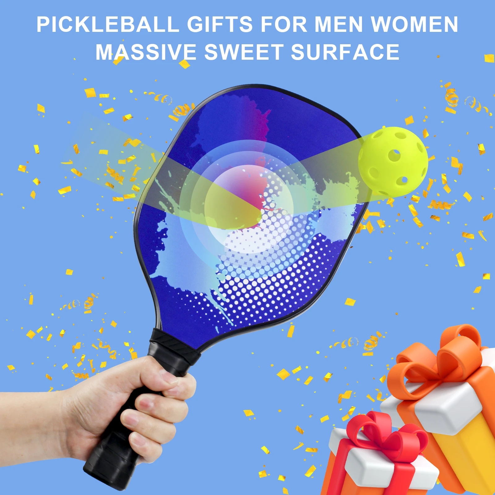 KOFULL Pickleball Paddles Set Includes 4 Premium Rackets, 4 Pickleball Balls, Grip Tapes & Carry Bag Excellent for Beginners