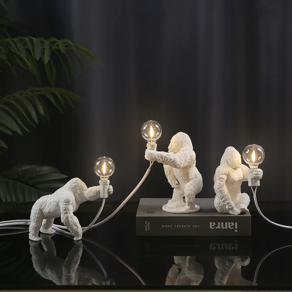 King Kong Gorilla Animal Table Lamp Indoor Resin Decoration Small Night Lamp Creative Crafts Gorilla Table Decor Lamp 2