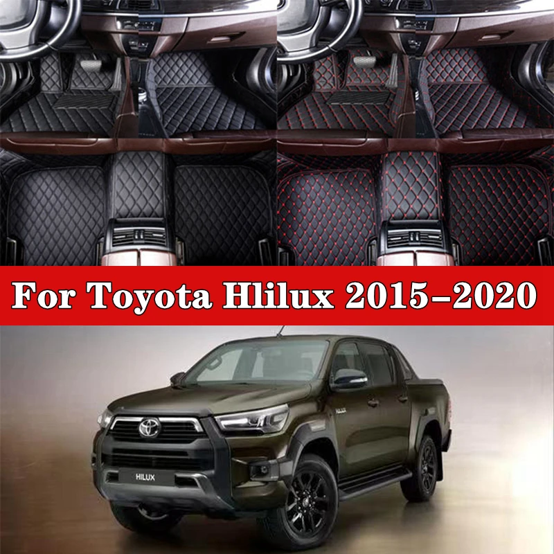 

Car Foot Pads Car Interior Accessories Protective Pad Custom Auto Floor Mats Automobile Carpet Cover For Toyota Hilux 2015-2020